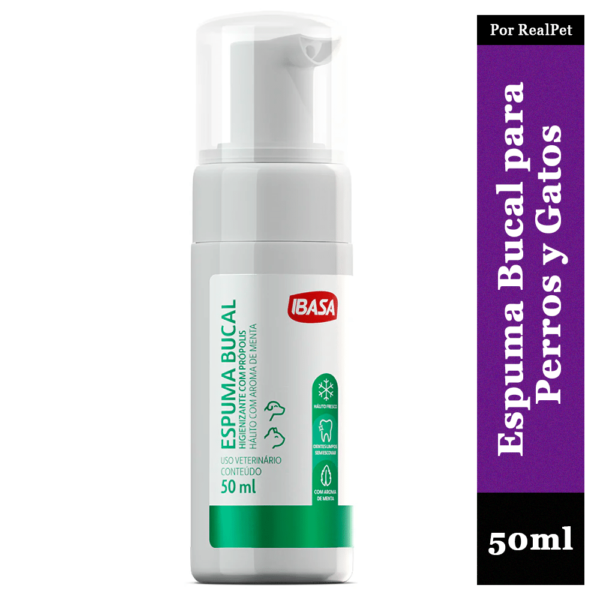 Espuma Bucal Menta Ibasa para Perros y Gatos Dientes Limpios 50ml