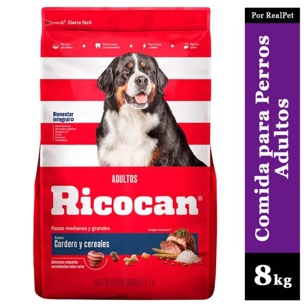 Comida para Perro Ricocan Cordero Raza Mediana y Grande 8kg