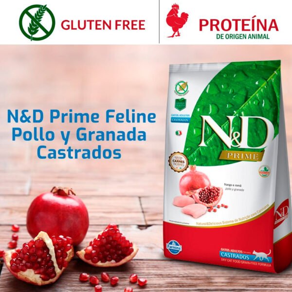 Comida para Gato Adulto Castrado N&D Pollo y Granada 1.5 kg - Imagen 3