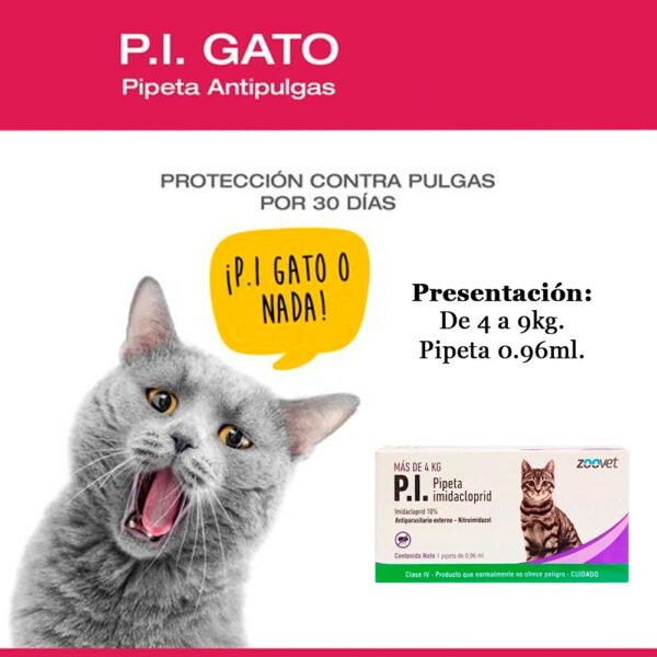 Pack x2 Pipeta Antiparasitario Antipulgas P.I. Gato 4 - 9 kg - Imagen 3