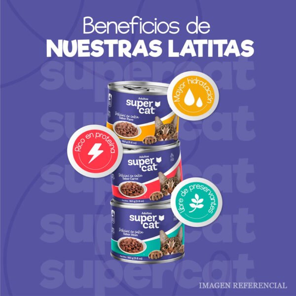 Comida Húmeda Salsa para Gatos Supercat Sabor Carne 190 gr - Imagen 3