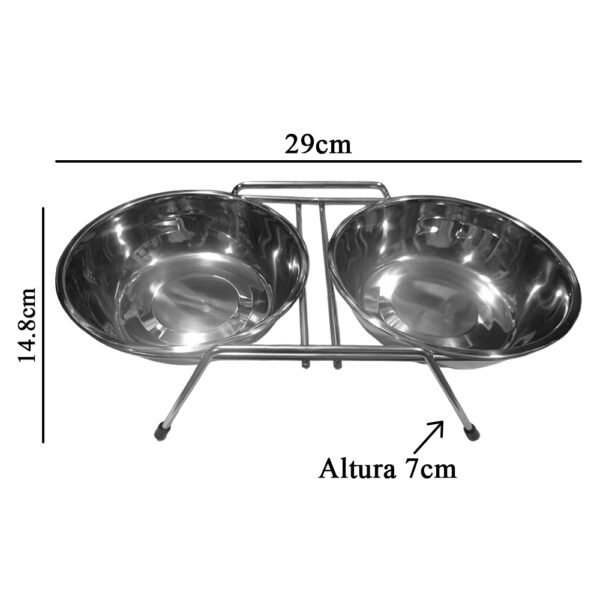 Plato Doble de Acero para Perro y Gato - Imagen 2