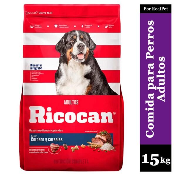 Comida para Perro Ricocan Cordero Raza Mediana y Grande 15kg