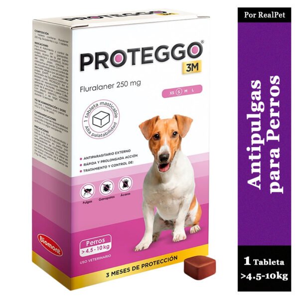 Antipulga Masticable Proteggo 3M para Perros de 4.5 - 10 kg