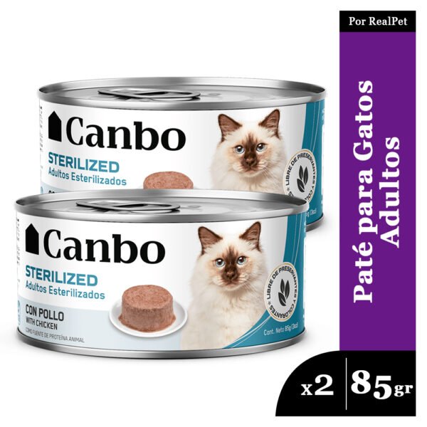 Pack x2 Paté para Gato Adulto Esterilizado Canbo Pollo 85 gr