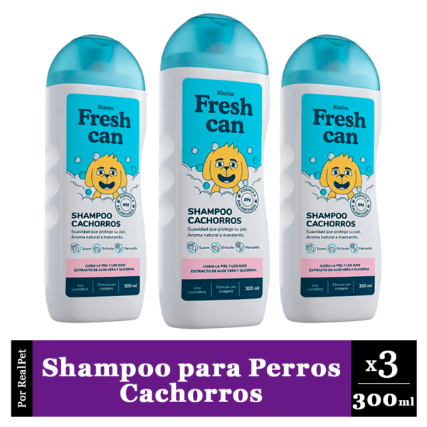 Pack x3 Shampoo para Perros Fresh Can Cachorros 300 ml