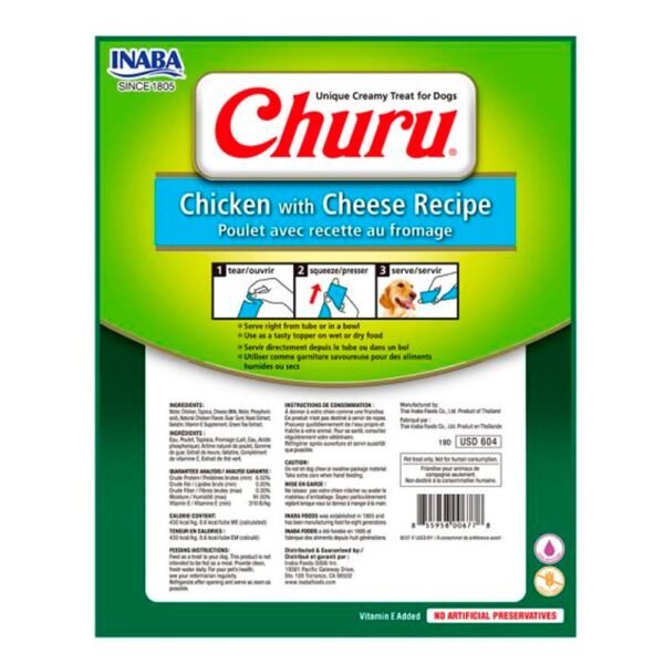 Snack Cremoso Perro Churu Pollo y Queso 6 sobres x 8 tubos - Imagen 3
