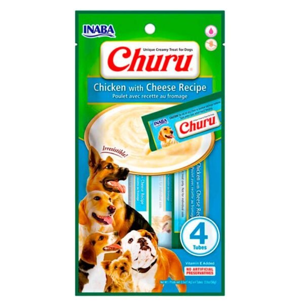 Snack Cremoso Perro Churu Pollo y Queso 6 sobres x 4 tubos - Imagen 2