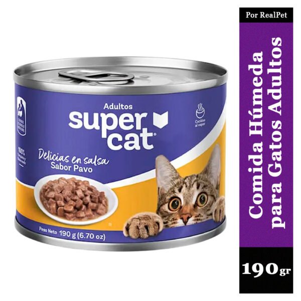 Comida Húmeda Salsa para Gatos Supercat Sabor Pavo 190 gr