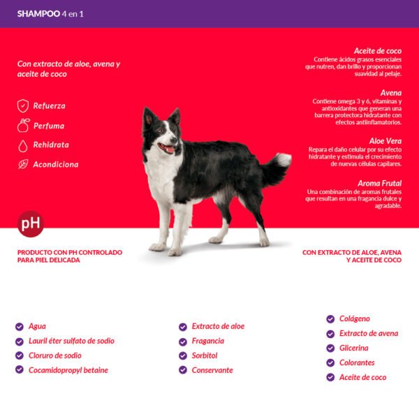 Shampoo para Perro Adulto 4 en 1 Ricocan 380ml - Imagen 2