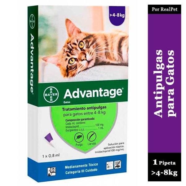 Pipeta Antipulgas Advantage Gatos de 4 a 8 kg 0.8ml