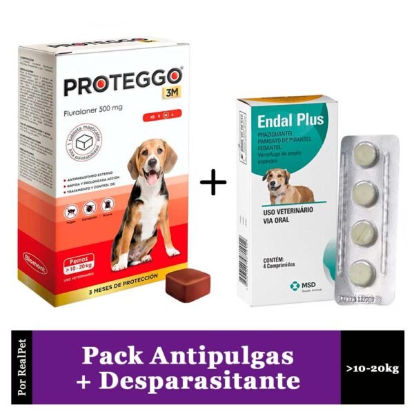 Antipulga Proteggo 3M para Perros de 10 - 20 kg + Endal