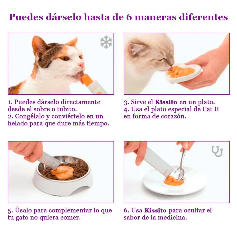Snack Cremoso para Gato Kissito Pollo 6 sobres x 4 tubos - Imagen 3