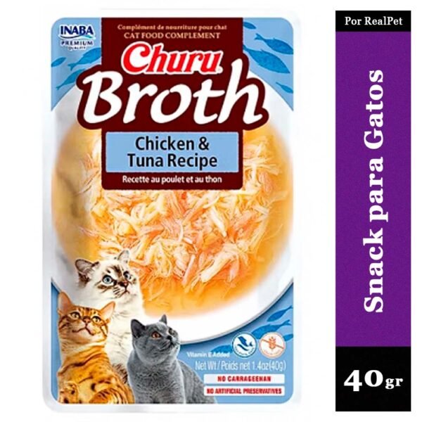 Snack Sopa para Gato Churu Broth Sabor Pollo y Atún 40gr