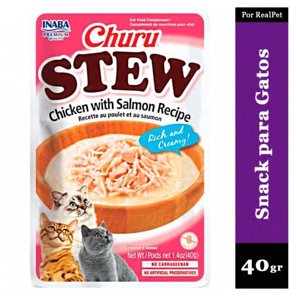 Snack Guiso para Gato Churu Stew Pollo y Salmón 40 gr