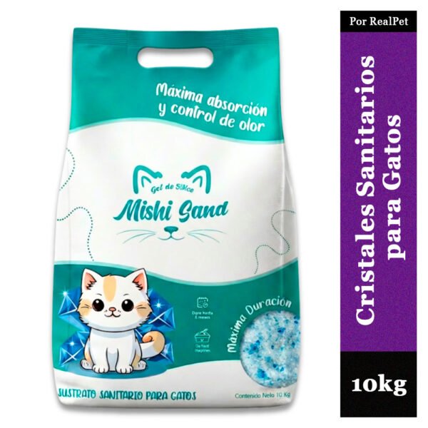 Arena de Cristales Sustrato para Gatos Mishi Sand 10 kg