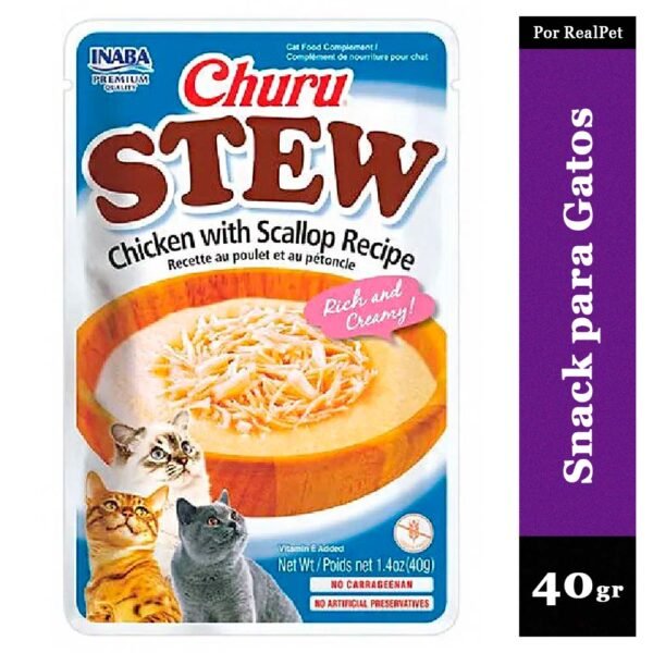 Snack Guiso para Gato Churu Stew Pollo y Ostiones 40 gr