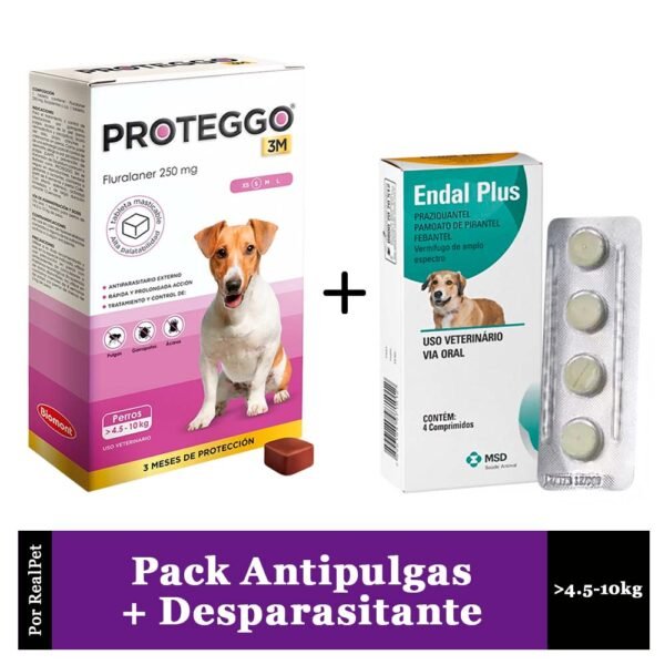 Antipulga Proteggo 3M para Perros de 4.5 - 10 kg + Endal