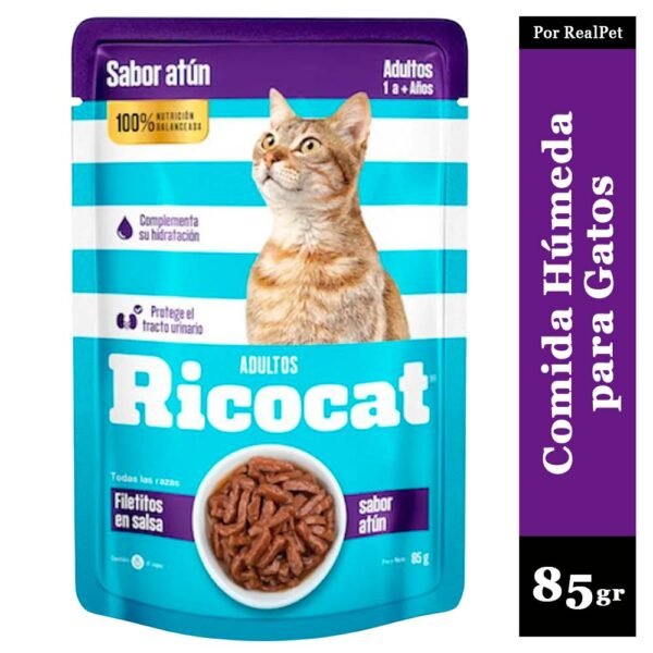 Comida Húmeda para Gato Ricocat Filetitos Atún 85gr