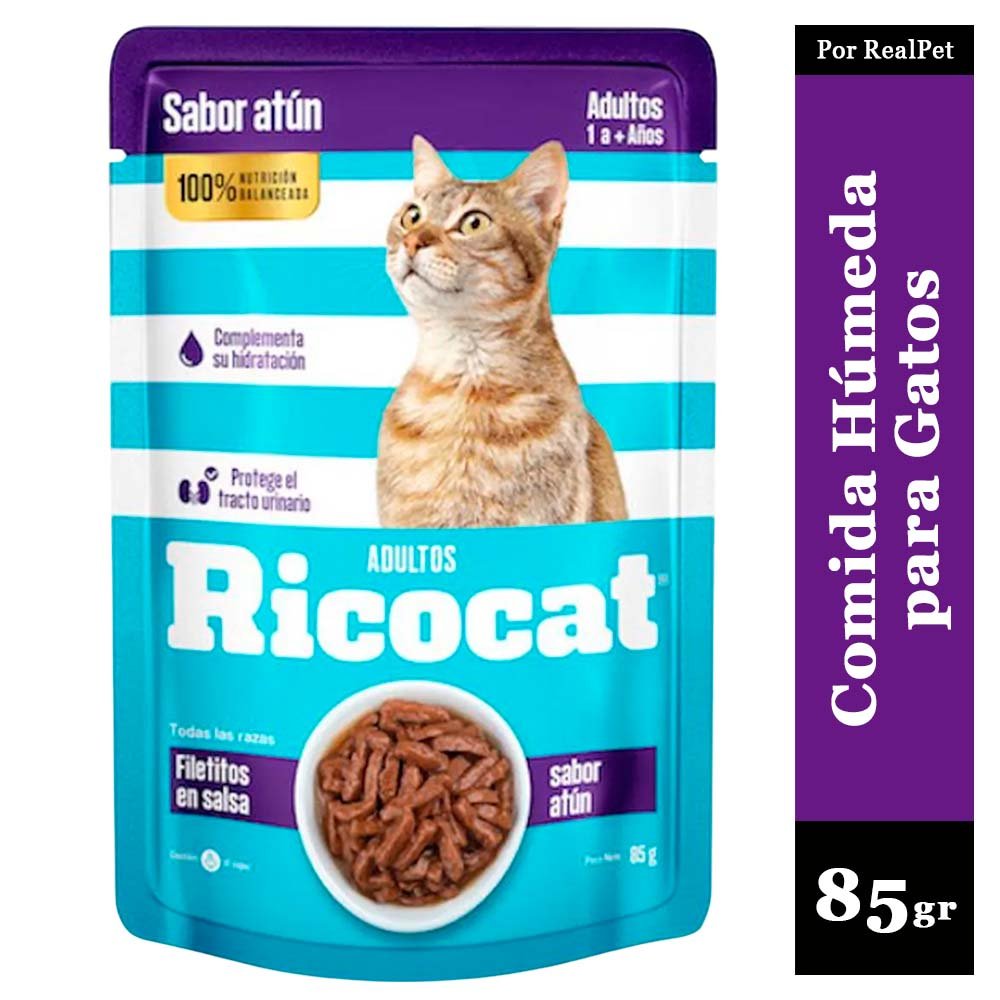Comida Húmeda para Gato Ricocat Filetitos Atún 85gr