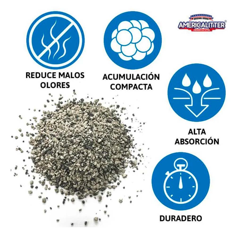 Arena para Gatos AmericaLitter Quick Clumping sin aroma 7 Kg - Imagen 2