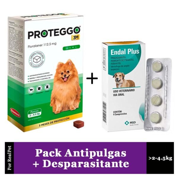 Antipulga Proteggo 3M para Perros de 2 - 4.5 kg + Endal