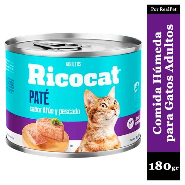 Paté para Gato Adulto Ricocat Atún y Pescado 180gr