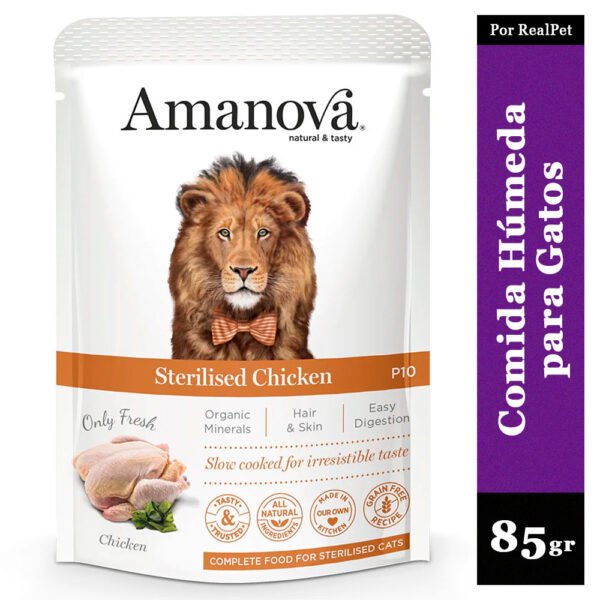 Comida Húmeda para Gato Esterilizado Amanova Pollo 85gr