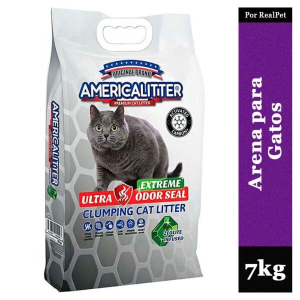 Arena para Gatos AmericaLitter Ultra Odor Seal Extreme 7 kg