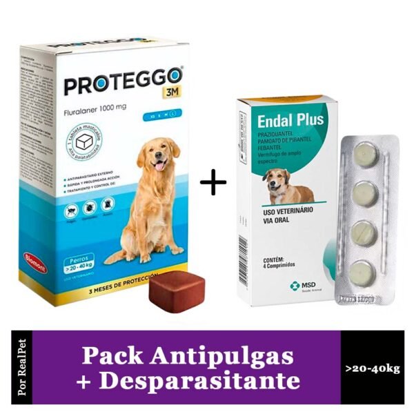 Antipulga Proteggo 3M para Perros de 20 - 40 kg + Endal