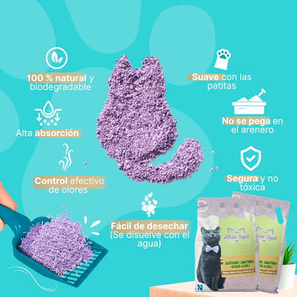 Arena Tofu para Gatos Mishi Sand 7.5kg - Imagen 3