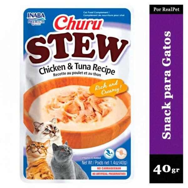 Snack Guiso para Gato Churu Stew Pollo y Atún 40 gr