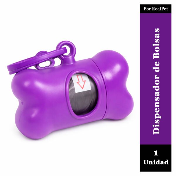 Dispensador de Bolsas para Desechos de Perro Morado